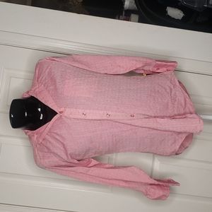 Sears Vintage 1960s 1970s Pink Button Down Shirt Size Medium